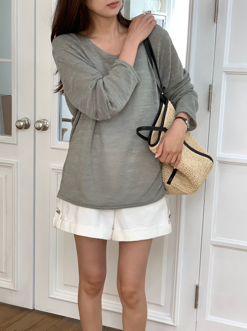 BLEECKER韓國直郵女裝新品職業26春夏休閑推薦26夏季針織衫U領BLEECKER針織衫