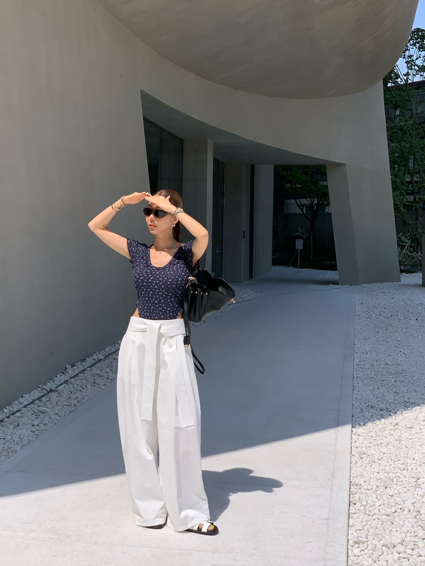 REVE CITE-L韓國直郵女士新品真品人氣26春夏時尚T恤褶皺REVE CITE-LT恤