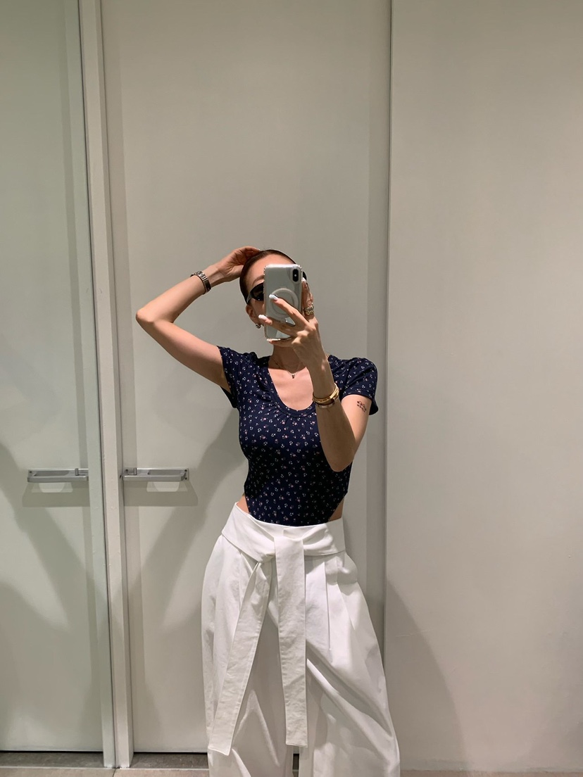 REVE CITE-L韓國直郵女士新品真品人氣26春夏時尚T恤褶皺REVE CITE-LT恤