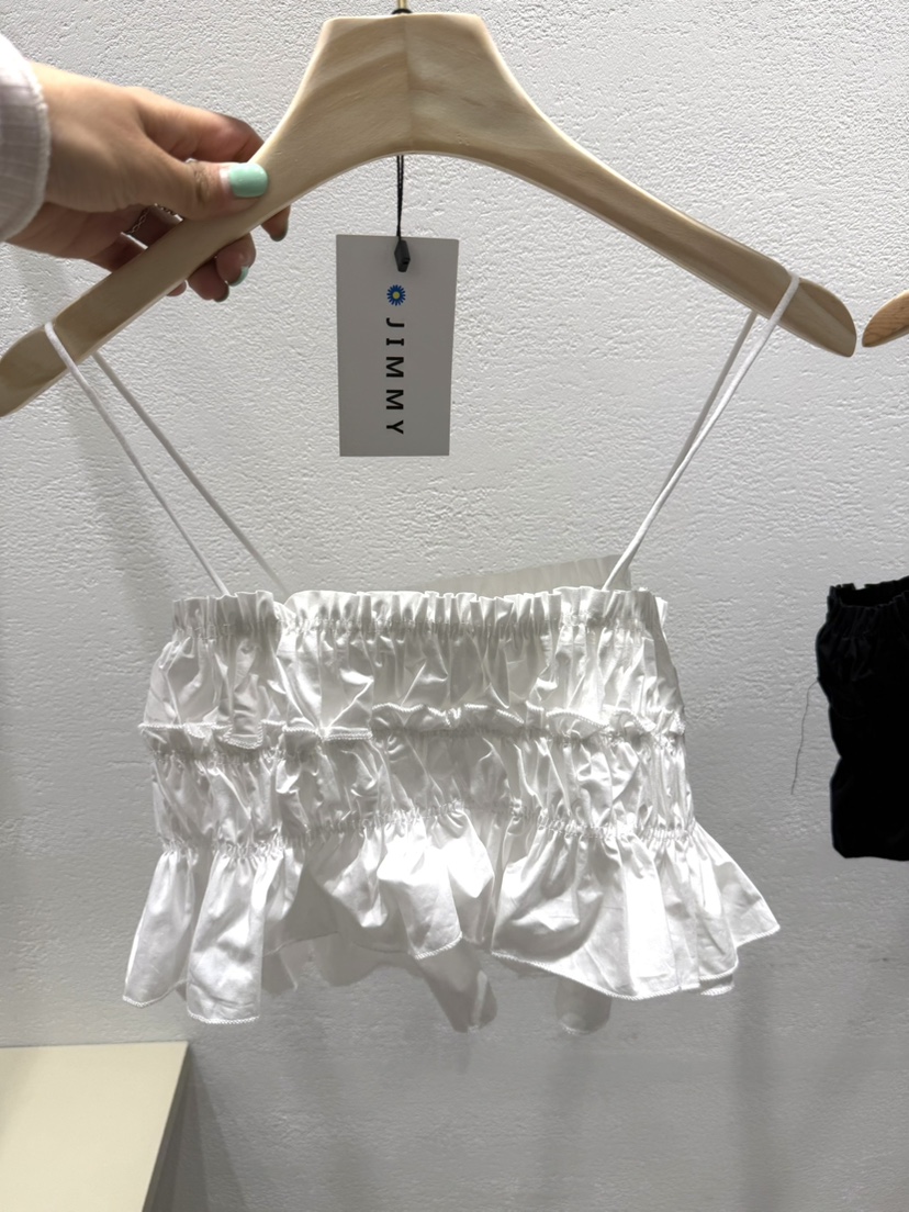 JIMMY東大門實拍韓國女士新款職業休閑時尚26夏季吊帶背心褶皺JIMMY/REMAKE吊帶/背心