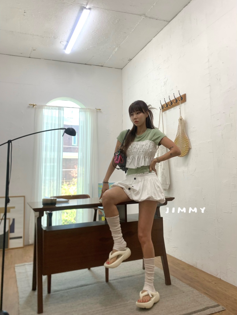 JIMMY東大門實拍韓國女士新款職業休閑時尚26夏季吊帶背心褶皺JIMMY/REMAKE吊帶/背心