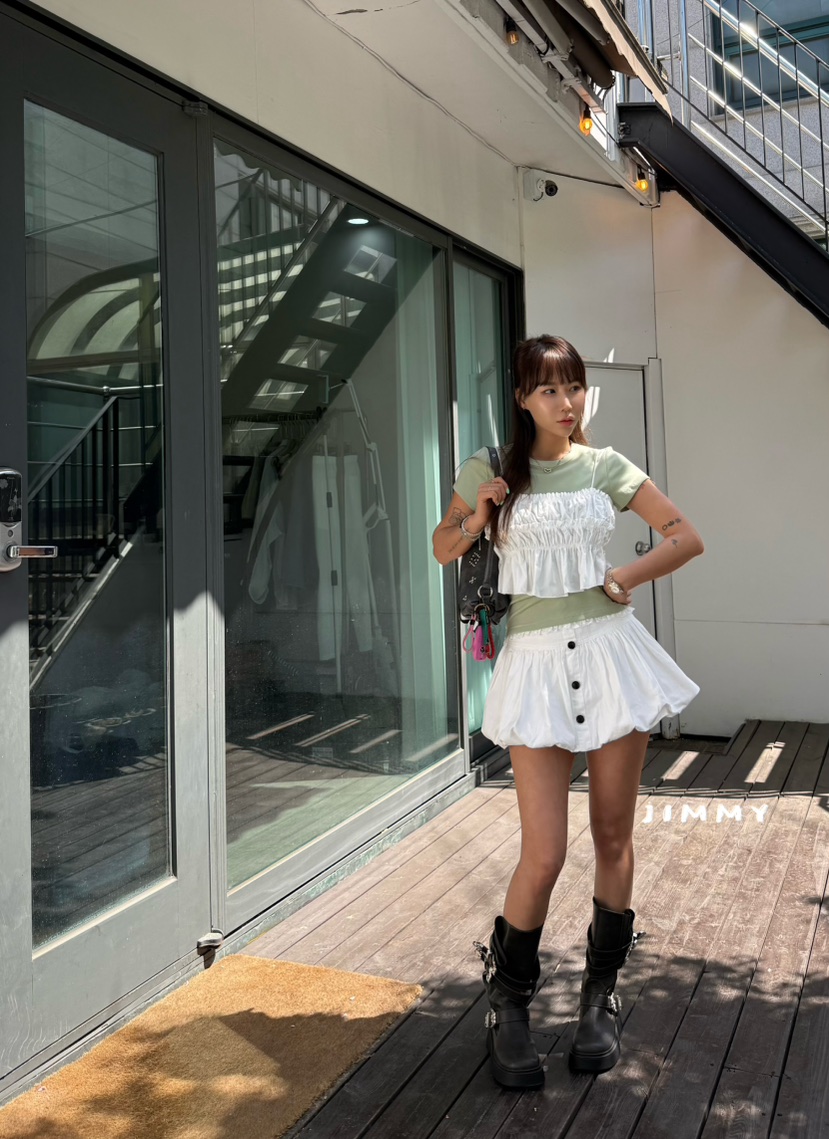 JIMMY東大門實拍韓國女士新款職業休閑時尚26夏季吊帶背心褶皺JIMMY/REMAKE吊帶/背心