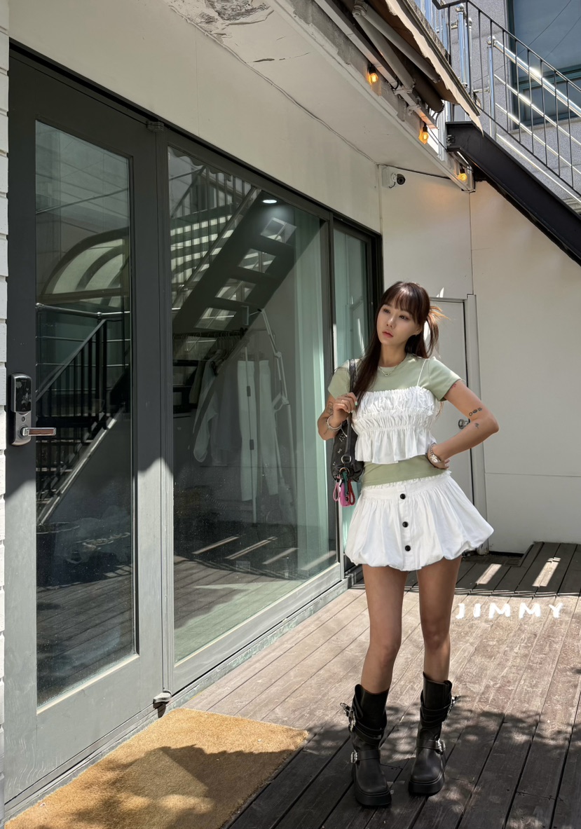 JIMMY東大門實拍韓國女士新款職業休閑時尚26夏季吊帶背心褶皺JIMMY/REMAKE吊帶/背心