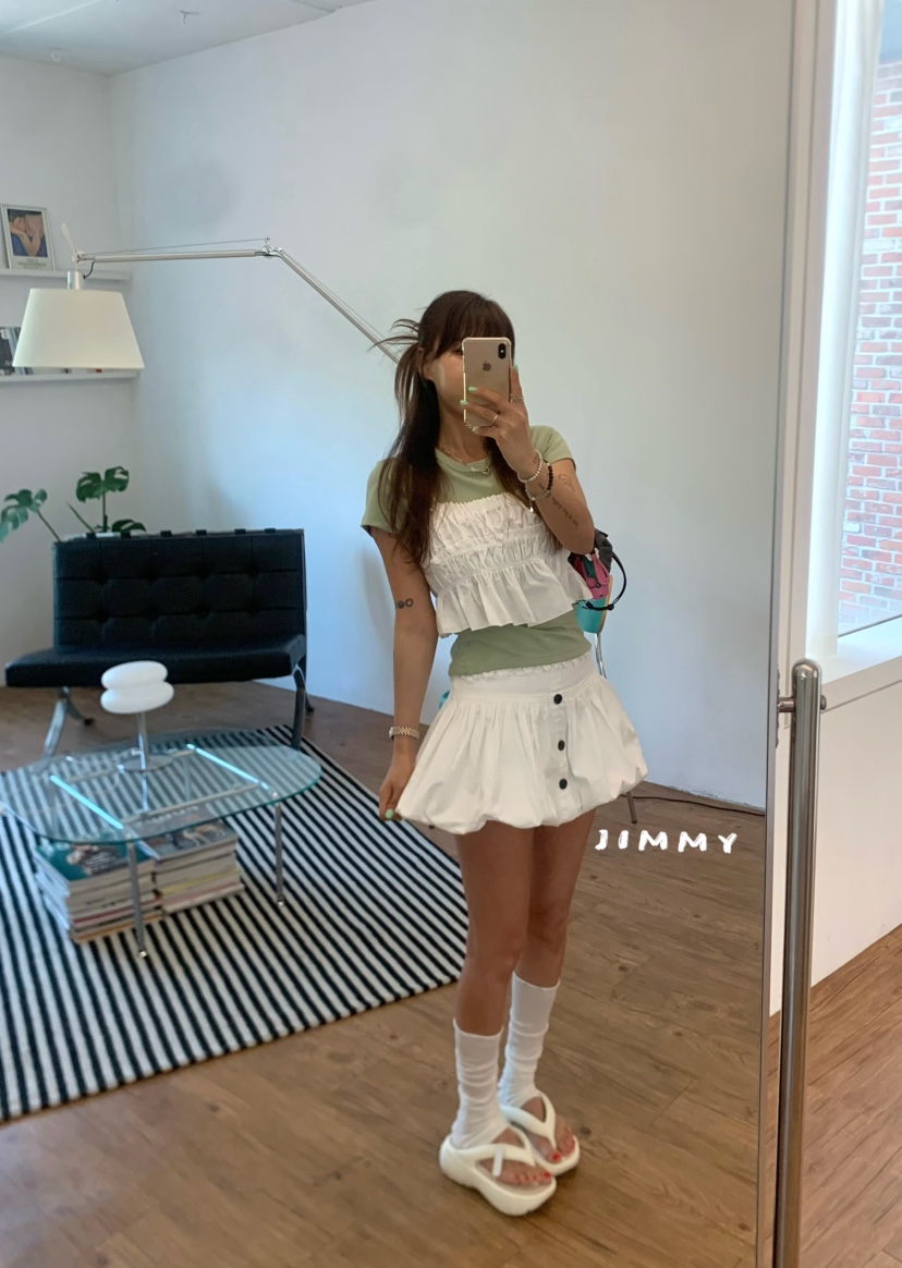 JIMMY東大門實拍韓國女士新款職業休閑時尚26夏季吊帶背心褶皺JIMMY/REMAKE吊帶/背心