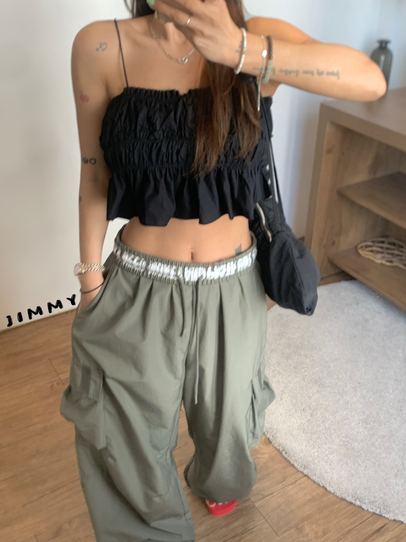 JIMMY東大門實拍韓國女士新款職業休閑時尚26夏季吊帶背心褶皺JIMMY/REMAKE吊帶/背心