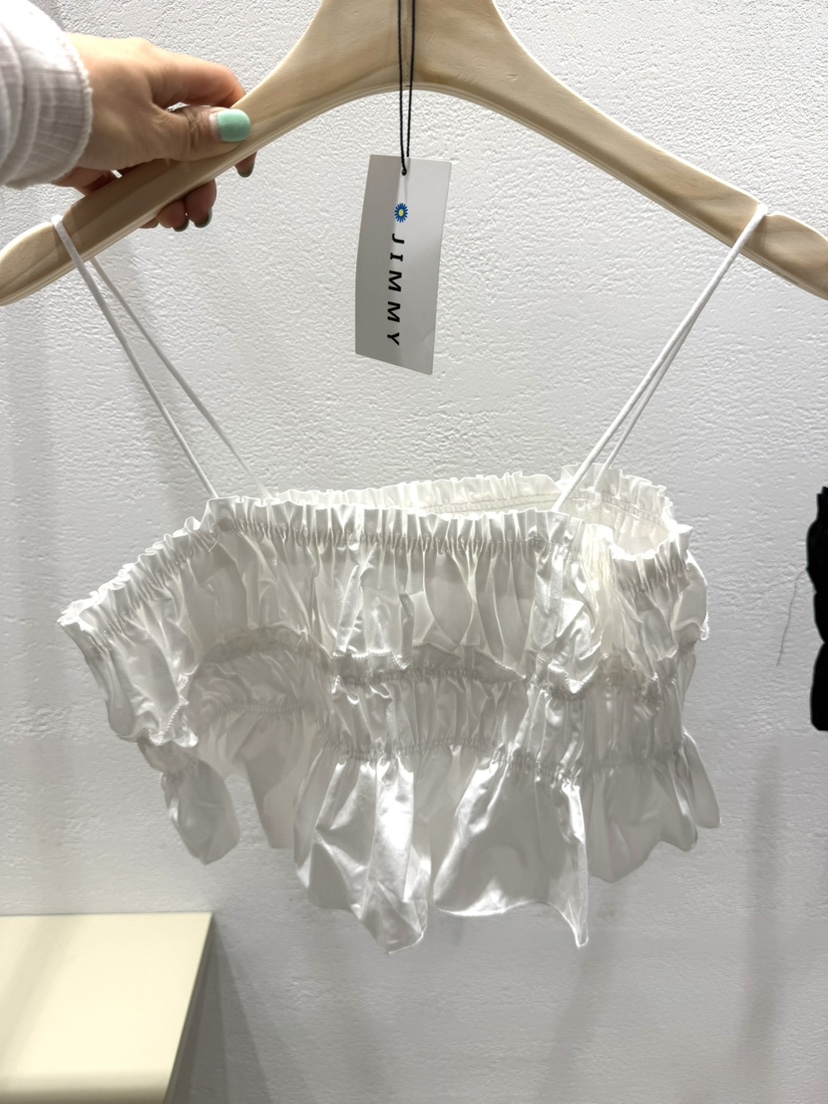 JIMMY東大門實拍韓國女士新款職業休閑時尚26夏季吊帶背心褶皺JIMMY/REMAKE吊帶/背心圖色1
