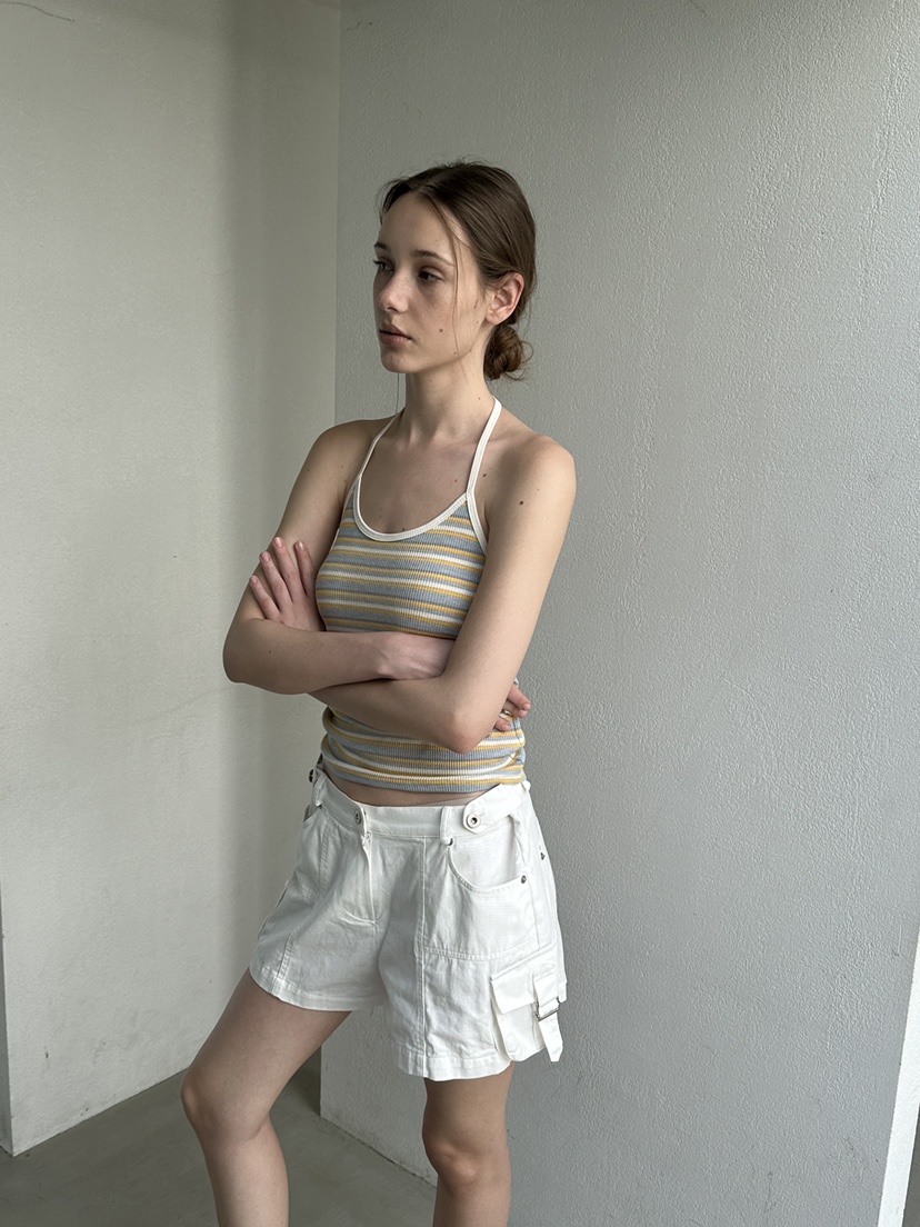 BOWIE韓國東大門代購女裝新款休閑時尚26夏季吊帶背心條紋BOWIE吊帶/背心