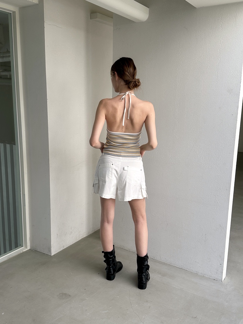 BOWIE韓國東大門代購女裝新款休閑時尚26夏季吊帶背心條紋BOWIE吊帶/背心