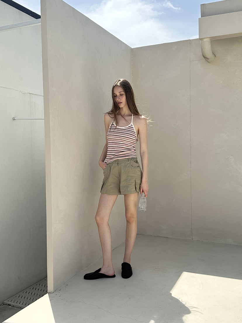 BOWIE韓國東大門代購女裝新款休閑時尚26夏季吊帶背心條紋BOWIE吊帶/背心