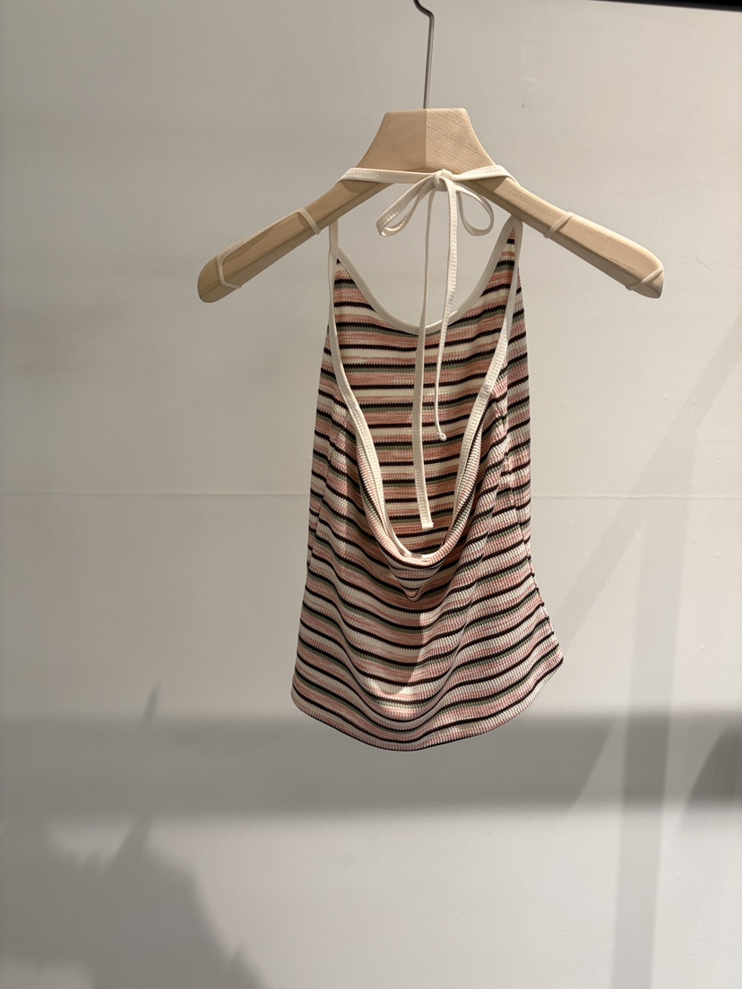 BOWIE韓國東大門代購女裝新款休閑時尚26夏季吊帶背心條紋BOWIE吊帶/背心