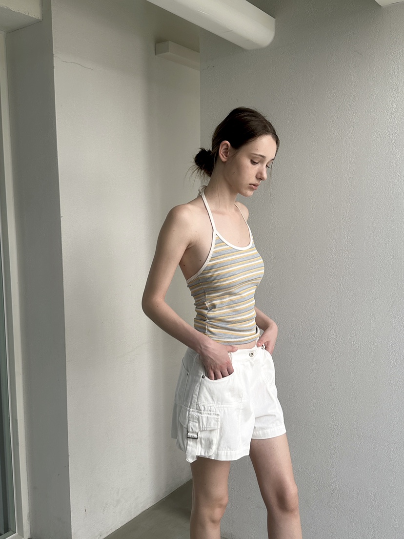 BOWIE韓國東大門代購女裝新款休閑時尚26夏季吊帶背心條紋BOWIE吊帶/背心圖色2