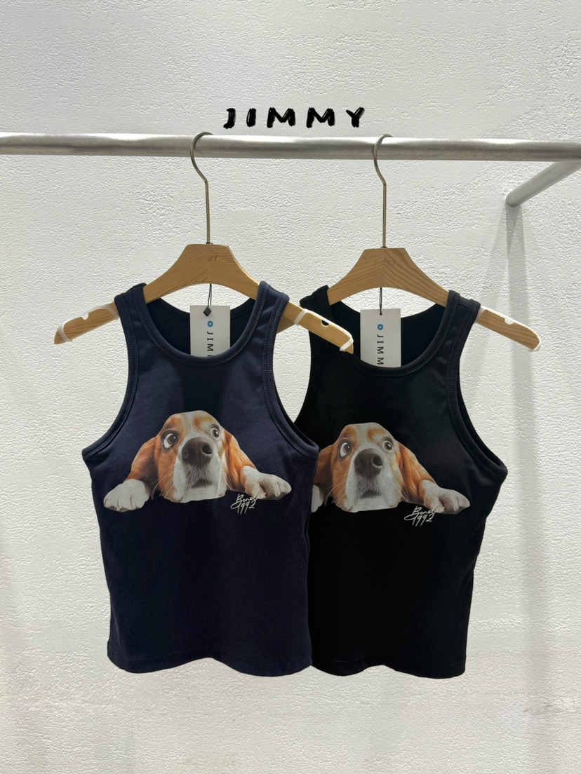 JIMMY東大門實拍女裝新品真品時尚人氣熱賣休閑吊帶背心狗狗JIMMY/REMAKE吊帶/背心
