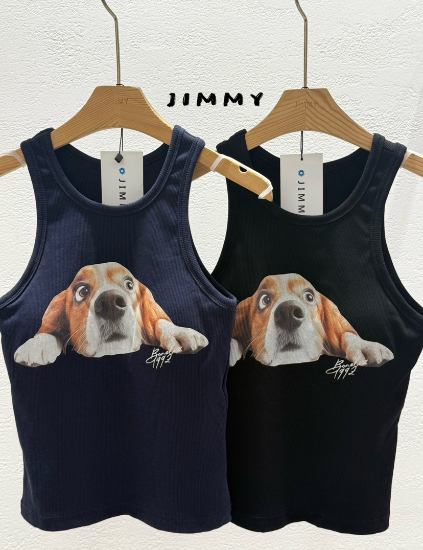 JIMMY東大門實拍女裝新品真品時尚人氣熱賣休閑吊帶背心狗狗JIMMY/REMAKE吊帶/背心