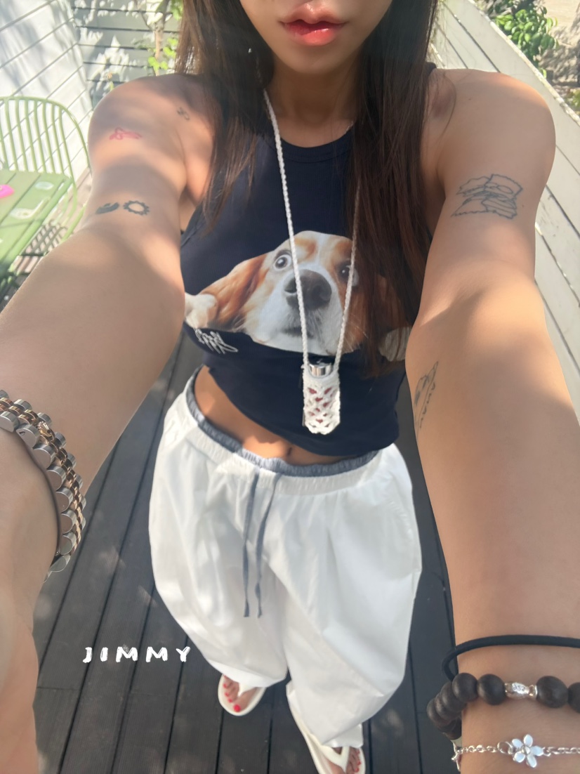 JIMMY東大門實拍女裝新品真品時尚人氣熱賣休閑吊帶背心狗狗JIMMY/REMAKE吊帶/背心