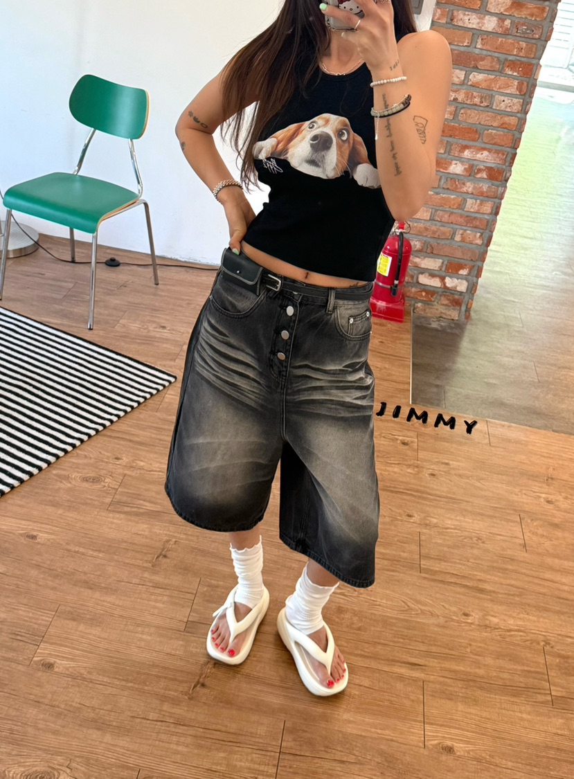 JIMMY東大門實拍女裝新品真品時尚人氣熱賣休閑吊帶背心狗狗JIMMY/REMAKE吊帶/背心