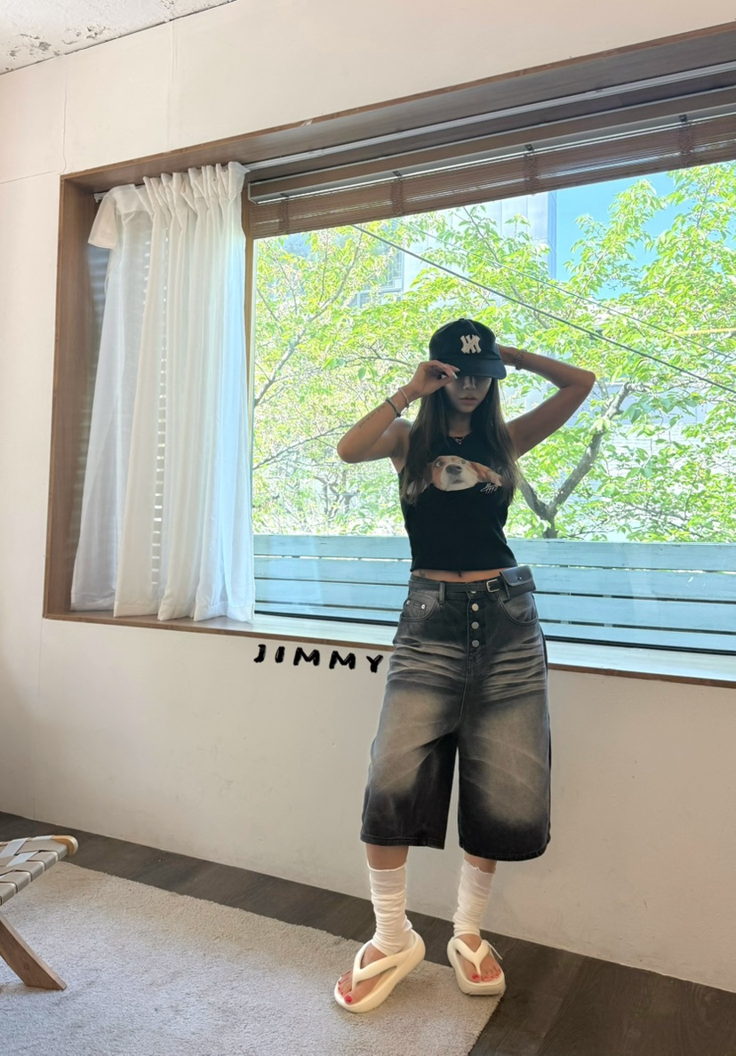 JIMMY東大門實拍女裝新品真品時尚人氣熱賣休閑吊帶背心狗狗JIMMY/REMAKE吊帶/背心