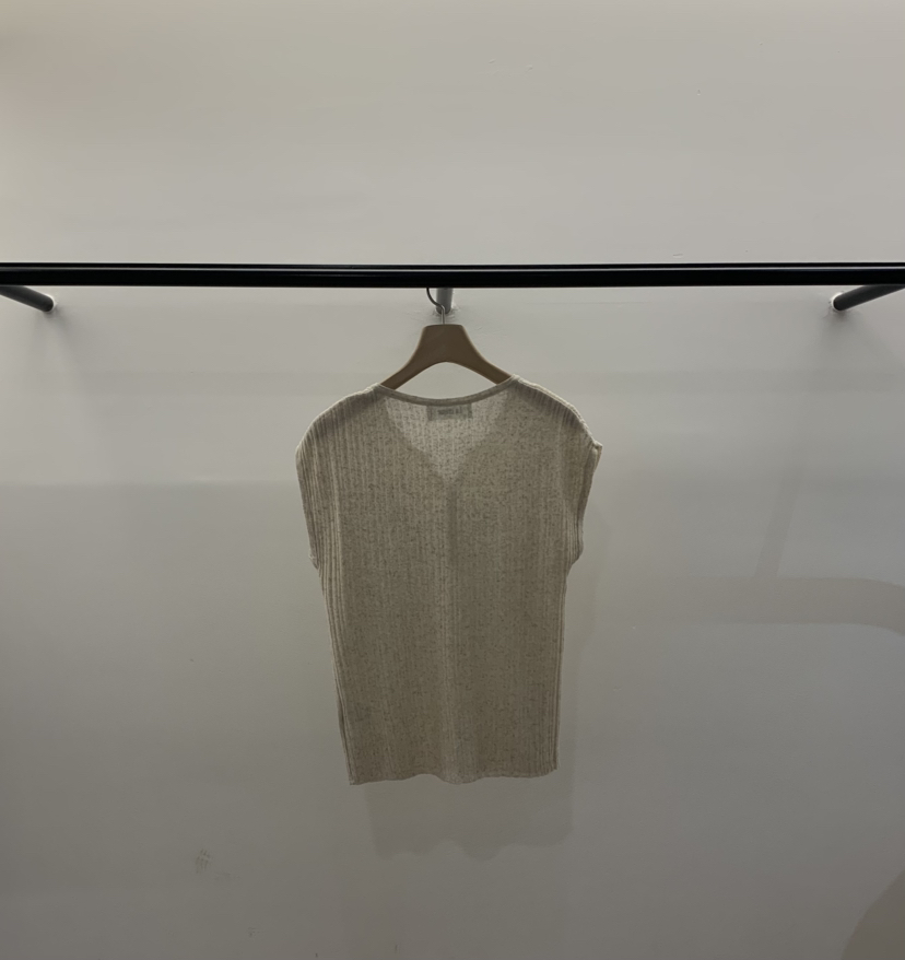 LA CREME韓國代購女士新款26夏季職業熱賣針織衫亞麻羅紋LA CREME針織衫