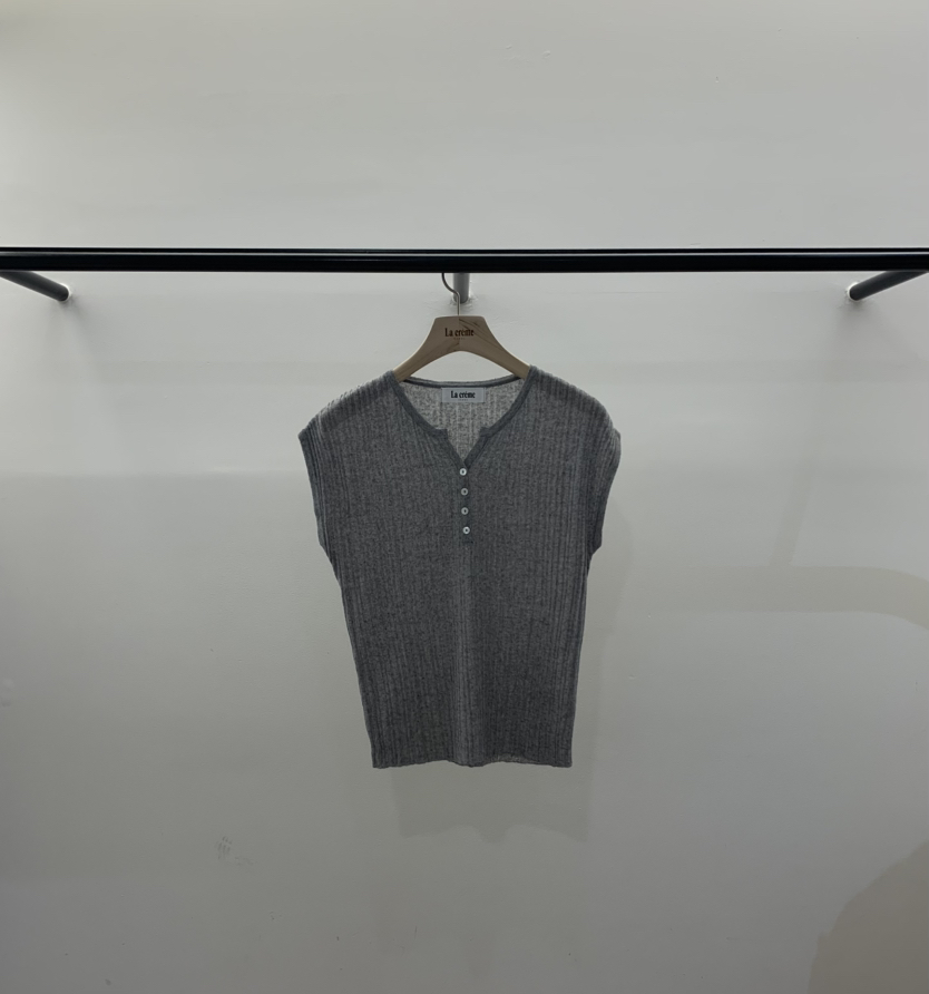 LA CREME韓國代購女士新款26夏季職業熱賣針織衫亞麻羅紋LA CREME針織衫圖色3