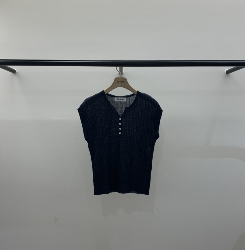 LA CREME韓國代購女士新款26夏季職業熱賣針織衫亞麻羅紋LA CREME針織衫圖色4
