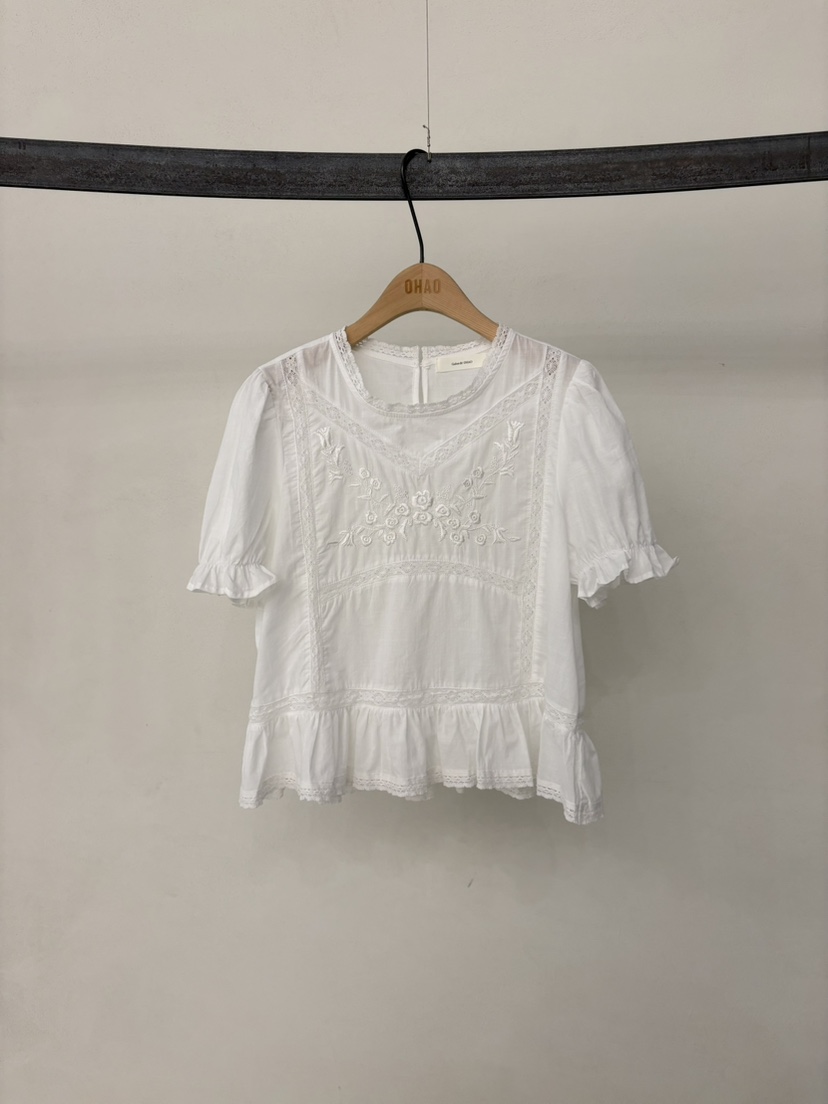 OHAO東大門代購女士新款時尚職業休閑真品熱賣襯衫蕾絲衫OHAO/HA MONG襯衫/蕾絲衫圖色1