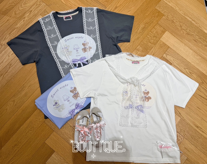 BOUTIQUE-L韓國直郵女士新品26春夏職業時尚推薦T恤泰迪熊BOUTIQUE-LT恤