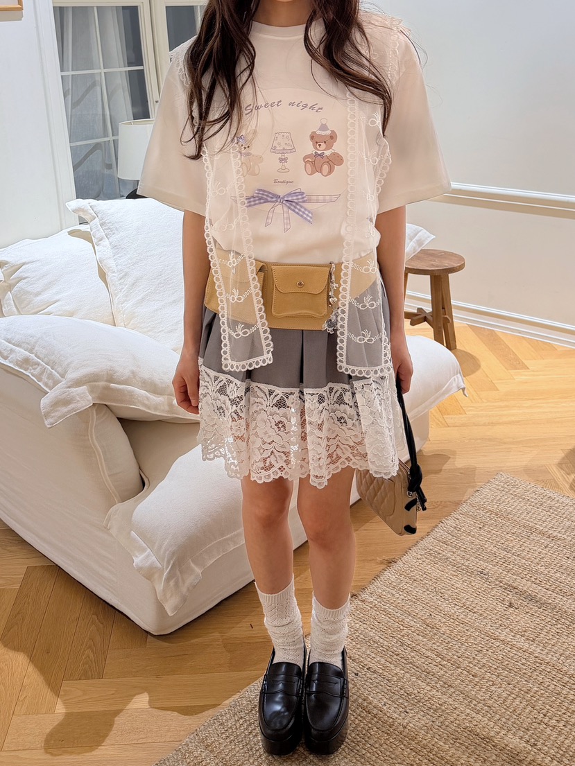 BOUTIQUE-L韓國直郵女士新品26春夏職業時尚推薦T恤泰迪熊BOUTIQUE-LT恤