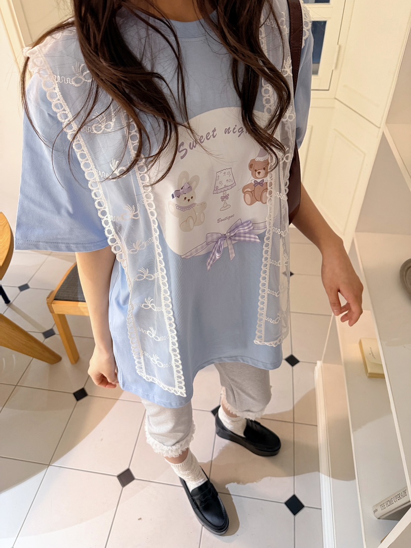 BOUTIQUE-L韓國直郵女士新品26春夏職業時尚推薦T恤泰迪熊BOUTIQUE-LT恤