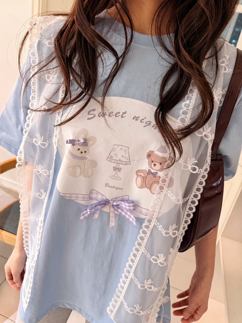 BOUTIQUE-L韓國直郵女士新品26春夏職業時尚推薦T恤泰迪熊BOUTIQUE-LT恤