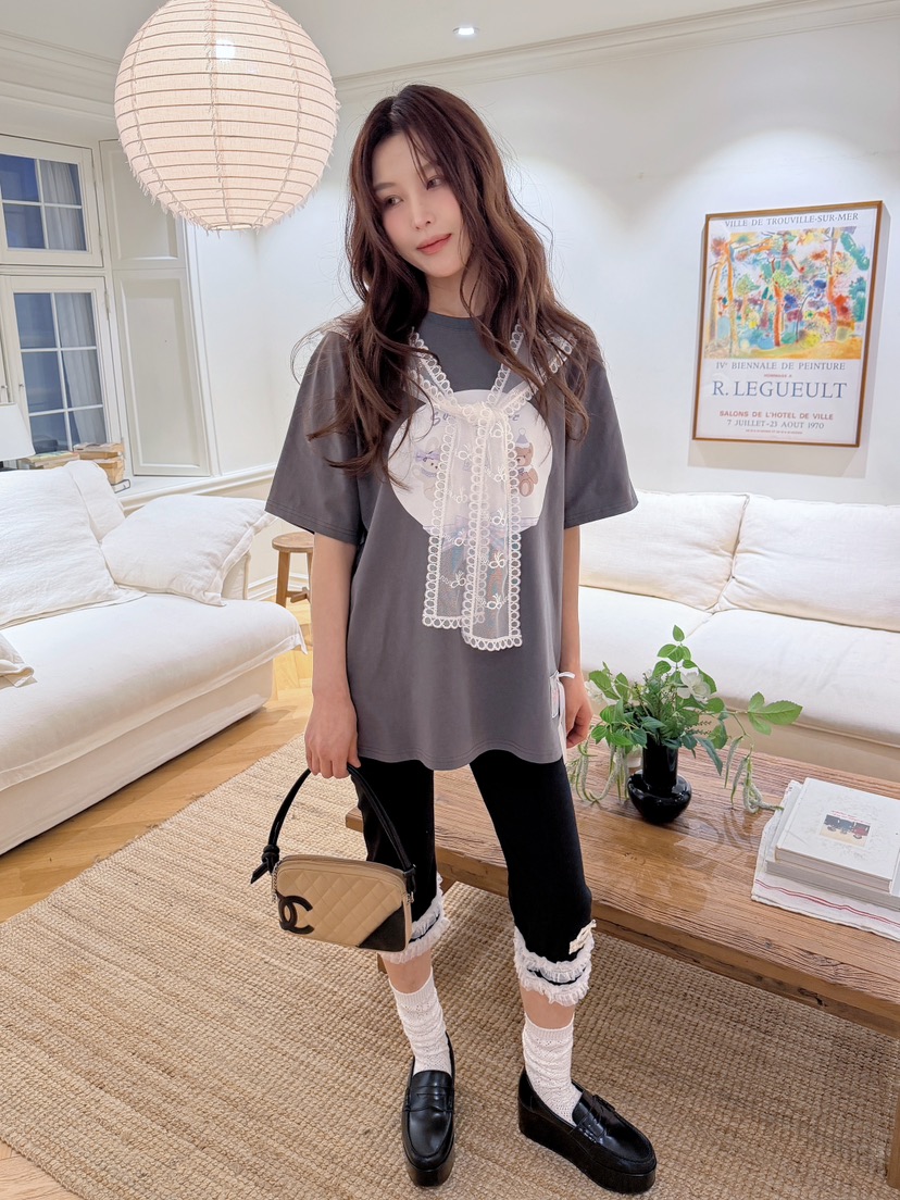 BOUTIQUE-L韓國直郵女士新品26春夏職業時尚推薦T恤泰迪熊BOUTIQUE-LT恤