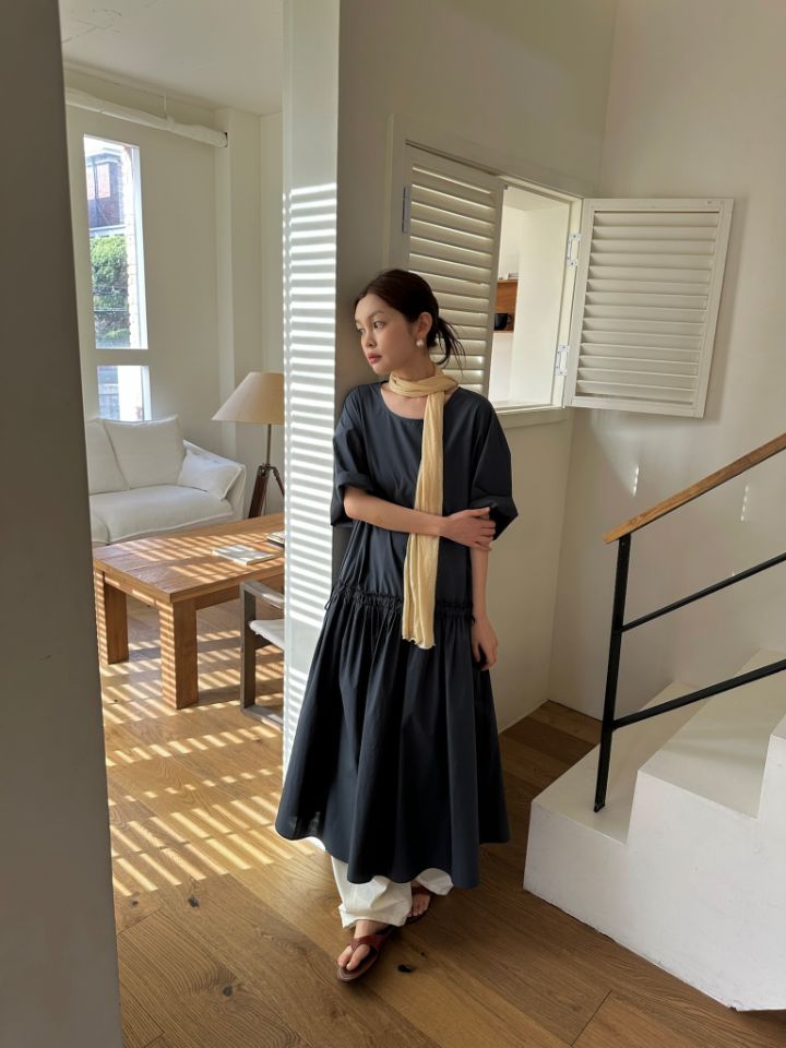 MARE韓國代購女裝新款時尚人氣真品推薦休閑熱賣連衣裙褶皺MARE連衣裙