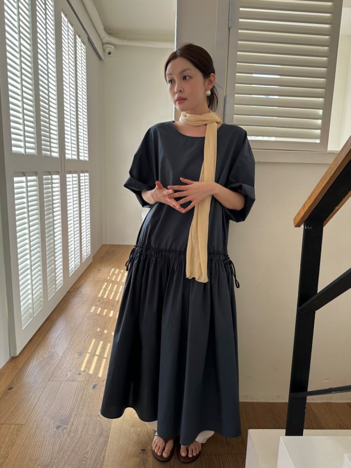 MARE韓國代購女裝新款時尚人氣真品推薦休閑熱賣連衣裙褶皺MARE連衣裙