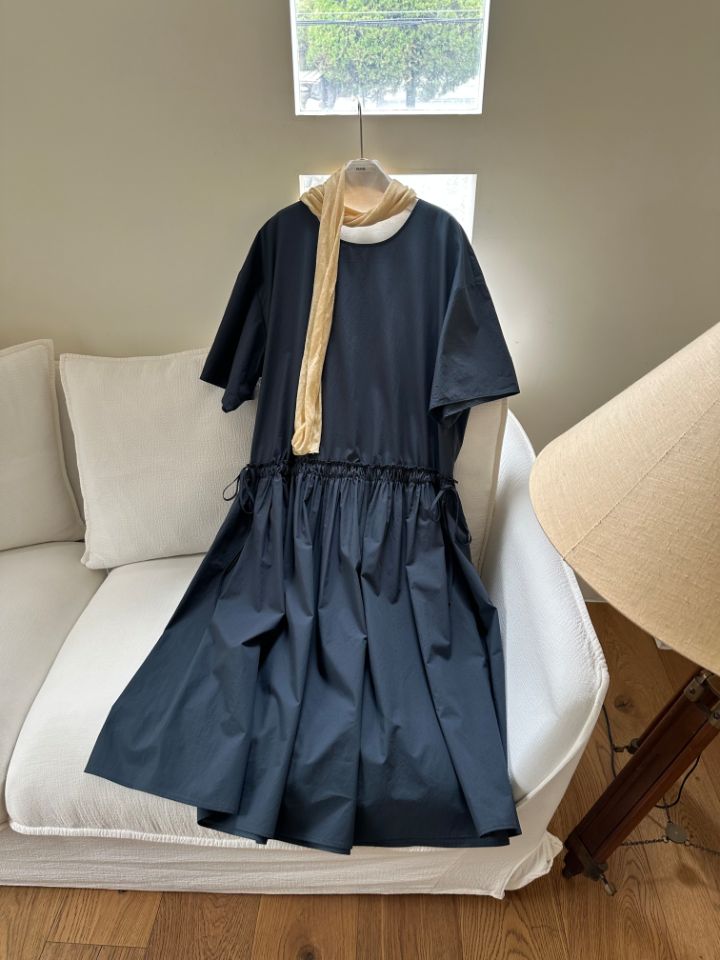 MARE韓國代購女裝新款時尚人氣真品推薦休閑熱賣連衣裙褶皺MARE連衣裙