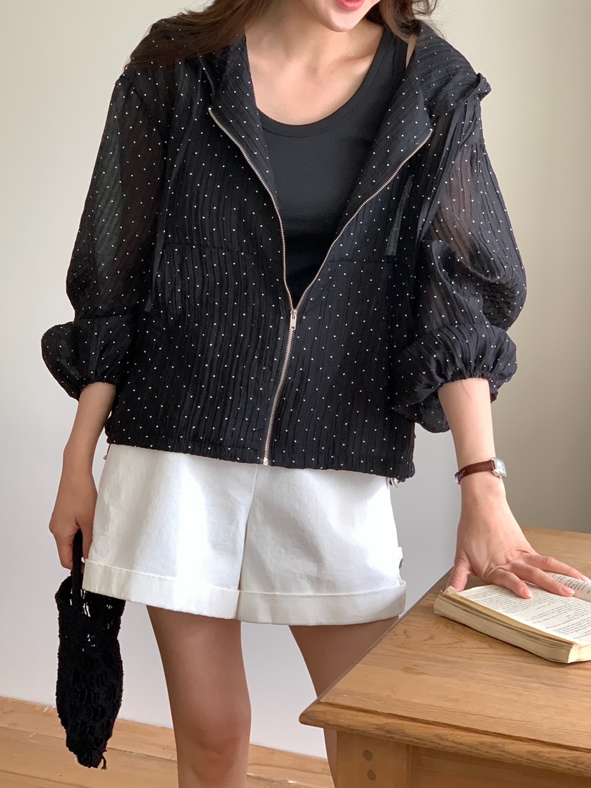 BLEECKER韓國直郵女裝新款26夏季人氣26春夏休閑夾克圓點BLEECKER夾克