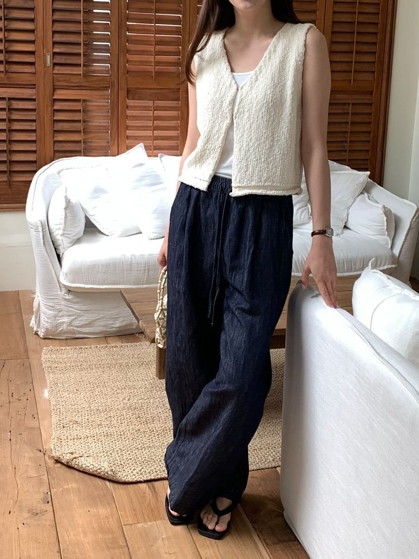 BLEECKER韓國直郵女士新款推薦時尚休閑人氣26春夏休閑褲亞麻BLEECKER休閑褲