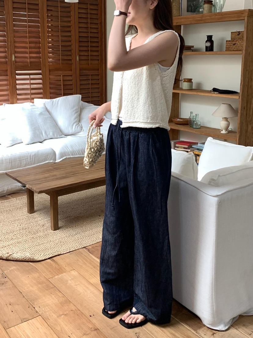 BLEECKER韓國直郵女士新款推薦時尚休閑人氣26春夏休閑褲亞麻BLEECKER休閑褲