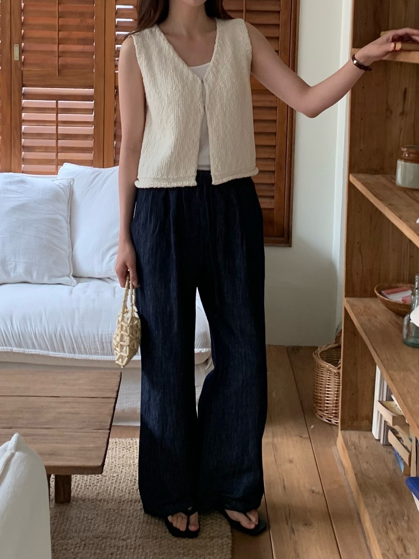 BLEECKER韓國直郵女士新款推薦時尚休閑人氣26春夏休閑褲亞麻BLEECKER休閑褲