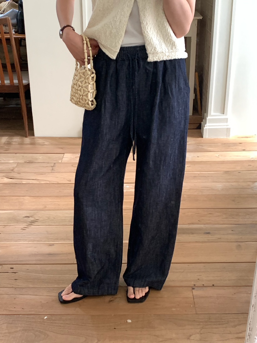 BLEECKER韓國直郵女士新款推薦時尚休閑人氣26春夏休閑褲亞麻BLEECKER休閑褲