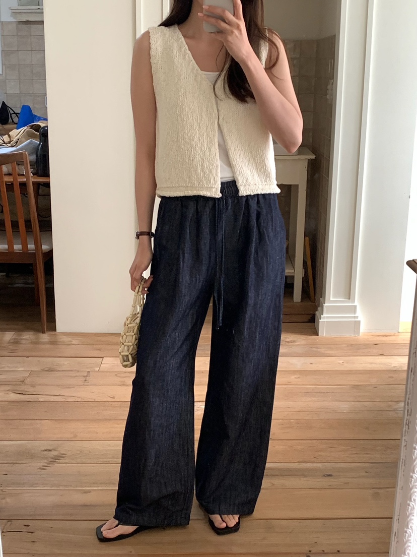 BLEECKER韓國直郵女士新款推薦時尚休閑人氣26春夏休閑褲亞麻BLEECKER休閑褲