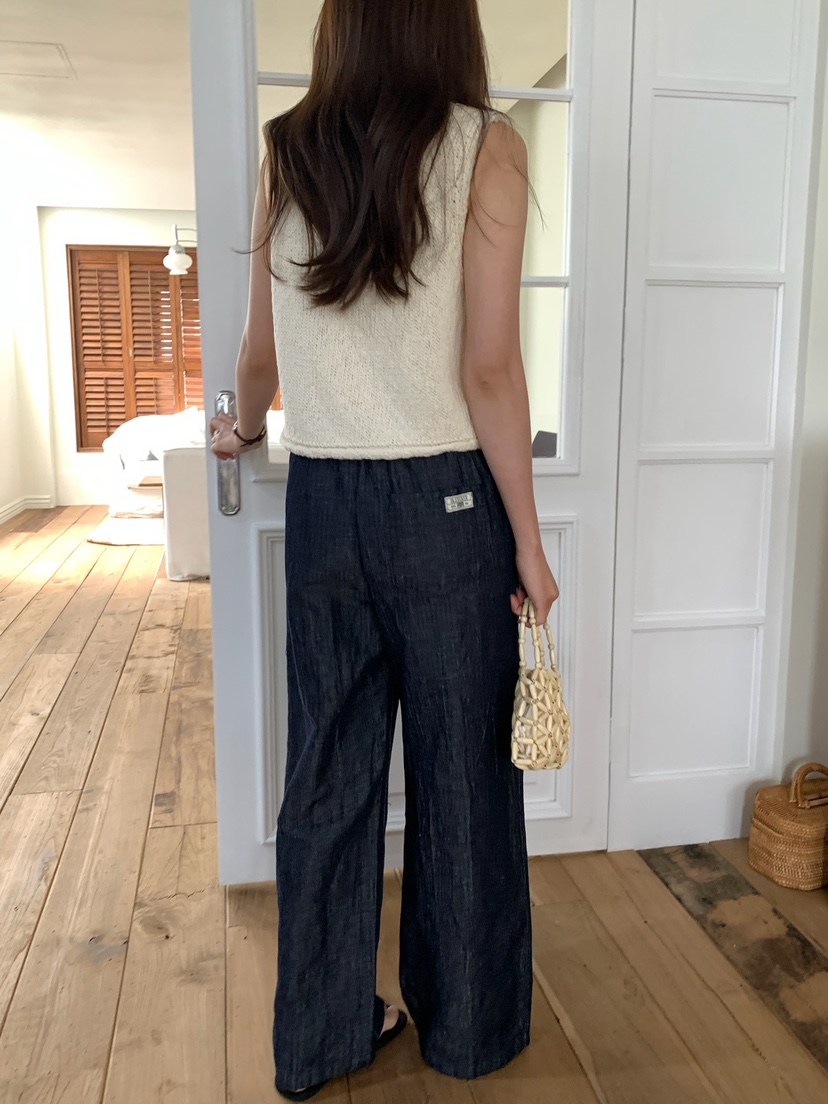 BLEECKER韓國直郵女士新款推薦時尚休閑人氣26春夏休閑褲亞麻BLEECKER休閑褲