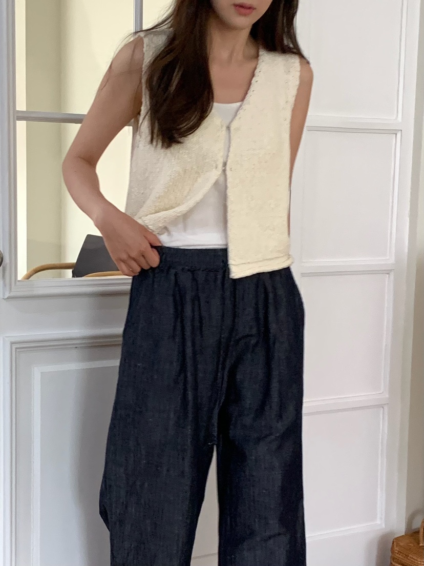 BLEECKER韓國直郵女士新款推薦時尚休閑人氣26春夏休閑褲亞麻BLEECKER休閑褲