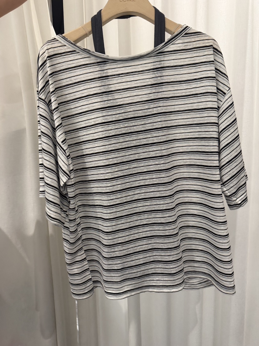 BOWIE韓國代購女裝新款休閑推薦人氣26夏季T恤不含內搭條紋BOWIET恤圖色2