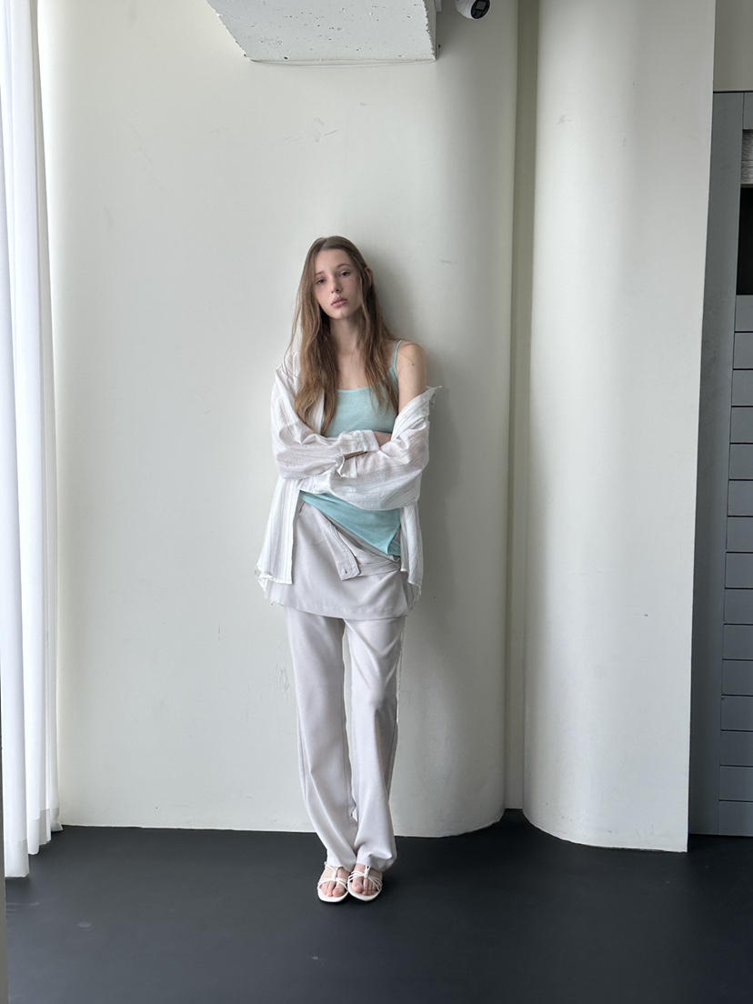 BOWIE東大門代購女裝新品推薦職業人氣襯衫蕾絲衫含腰繩條紋BOWIE襯衫/蕾絲衫