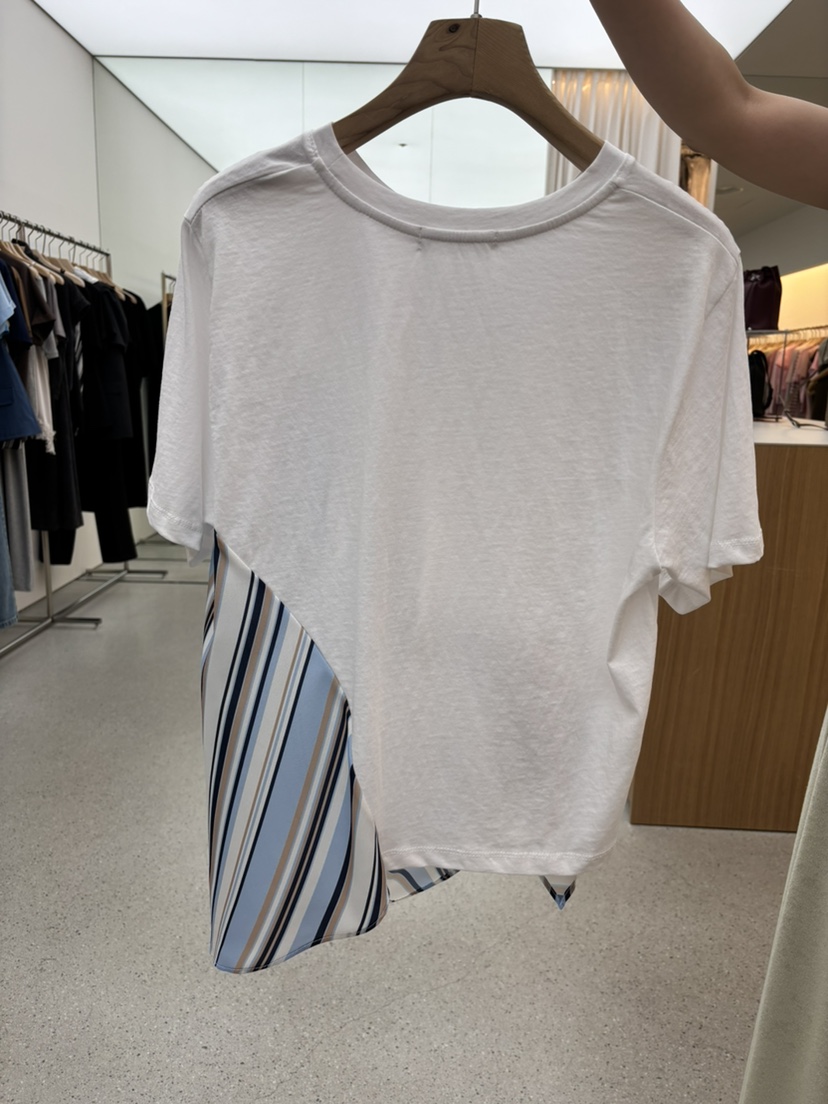 JUJU韓國直郵實拍女裝新品推薦26春夏休閑時尚職業T恤撞色JUJUT恤