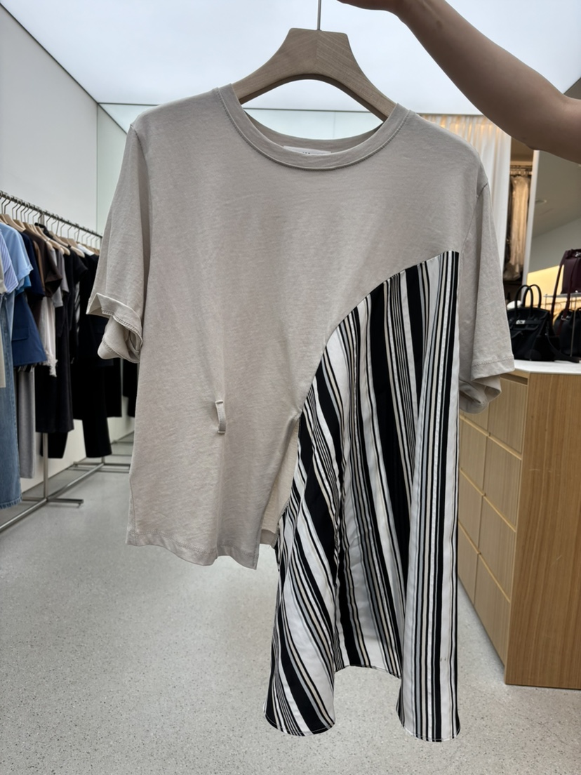 JUJU韓國直郵實拍女裝新品推薦26春夏休閑時尚職業T恤撞色JUJUT恤圖色2