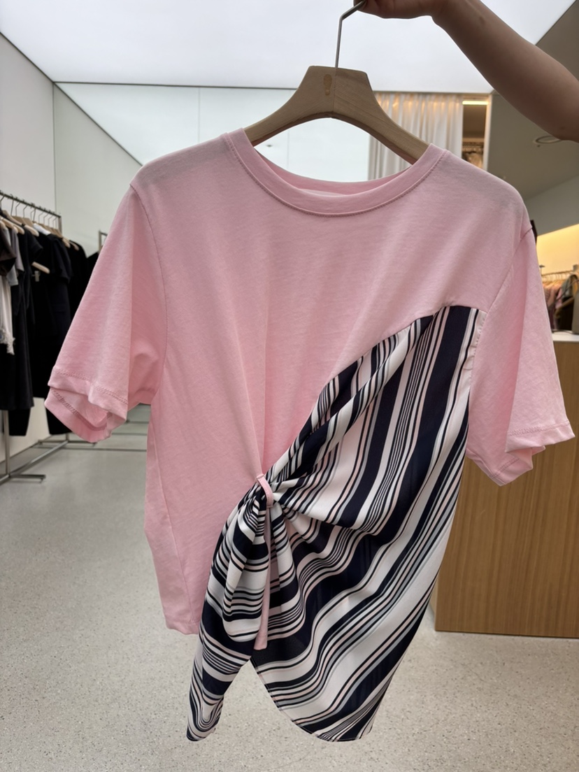 JUJU韓國直郵實拍女裝新品推薦26春夏休閑時尚職業T恤撞色JUJUT恤圖色4