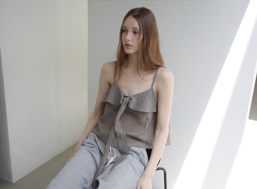 BOWIE韓國直郵女士新品26春夏休閑推薦職業熱賣吊帶背心系帶BOWIE吊帶/背心