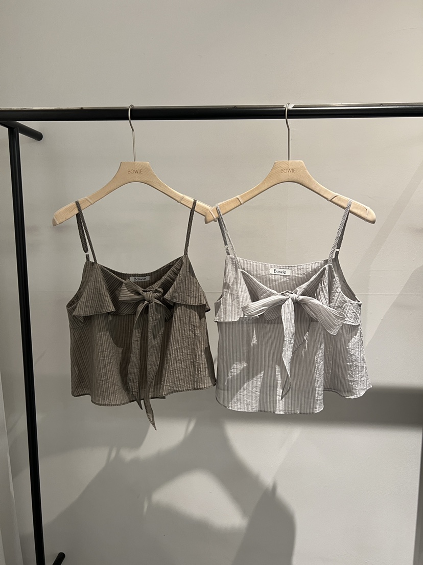 BOWIE韓國直郵女士新品26春夏休閑推薦職業熱賣吊帶背心系帶BOWIE吊帶/背心