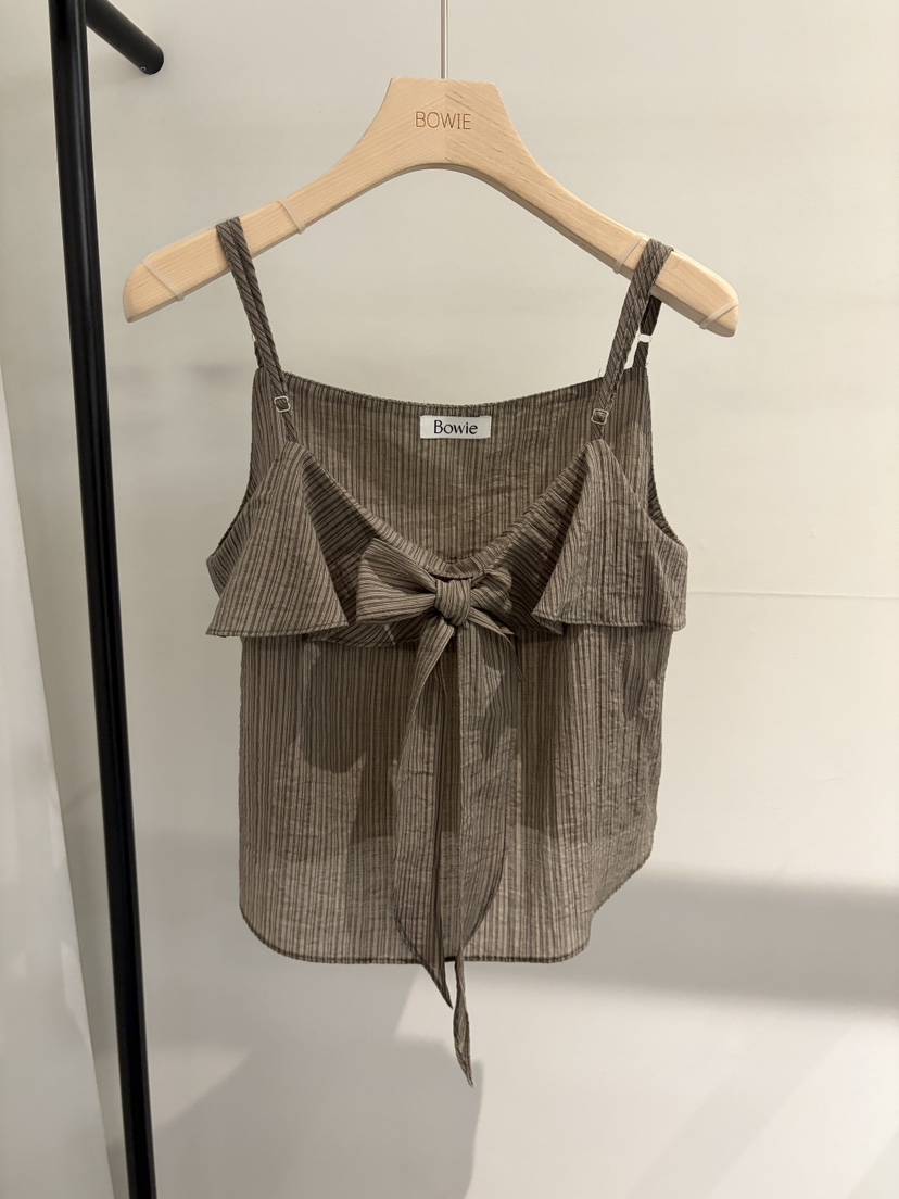 BOWIE韓國直郵女士新品26春夏休閑推薦職業熱賣吊帶背心系帶BOWIE吊帶/背心圖色2