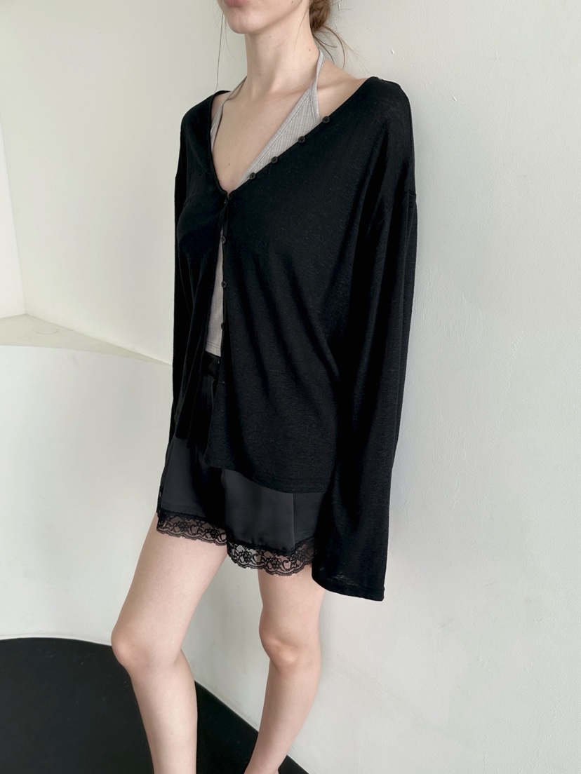 BOWIE東大門實拍韓國女士新品人氣熱賣26夏季長袖T恤開襟衫BOWIE長袖T恤