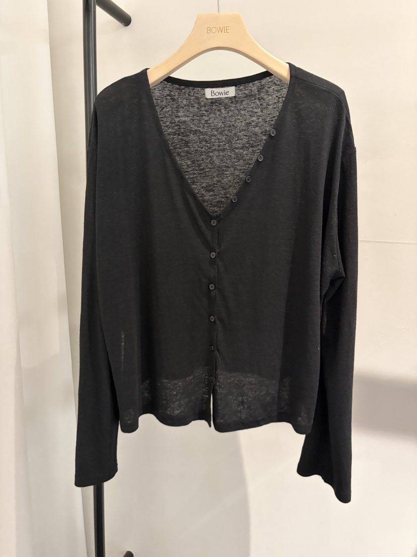 BOWIE東大門實拍韓國女士新品人氣熱賣26夏季長袖T恤開襟衫BOWIE長袖T恤圖色4